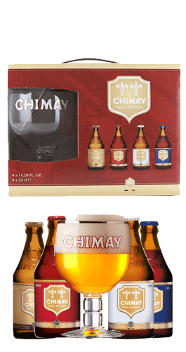 Pack Quadrilogy Chimay 4 cervezas 1 vaso original